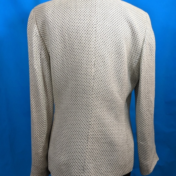 White and Black Textured Blazer Three Button Soft - Picture 2 of 8